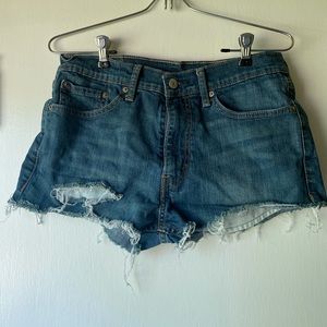 Levi’s 513 Distressed Cutoff Denim Jean Shorts
